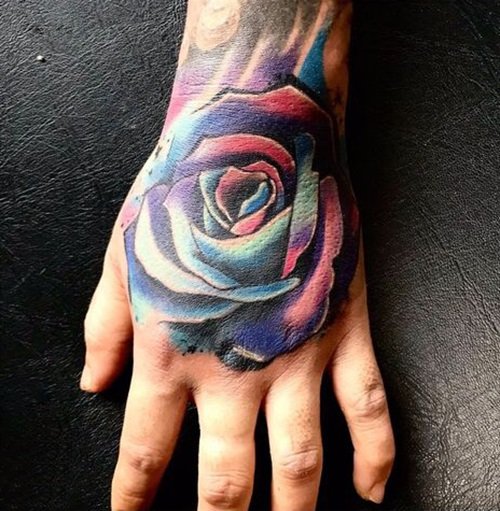 Rainbow Rose Tattoo 17