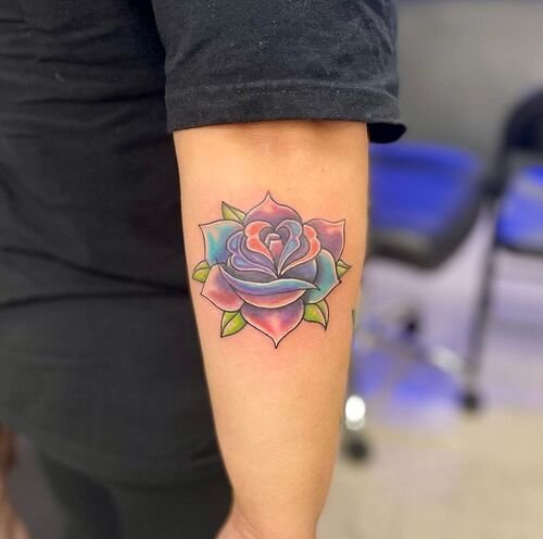 Rainbow Rose Tattoo 19